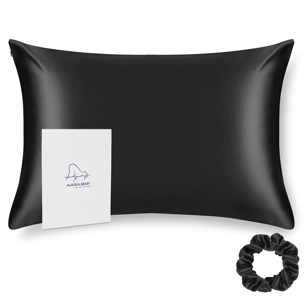 ALASKA BEAR Silk Pillowcase for Curly Hair and Skin Women Real Mulberry Silk Pillow Case Queen Single (1 Pack, Rose Gold)