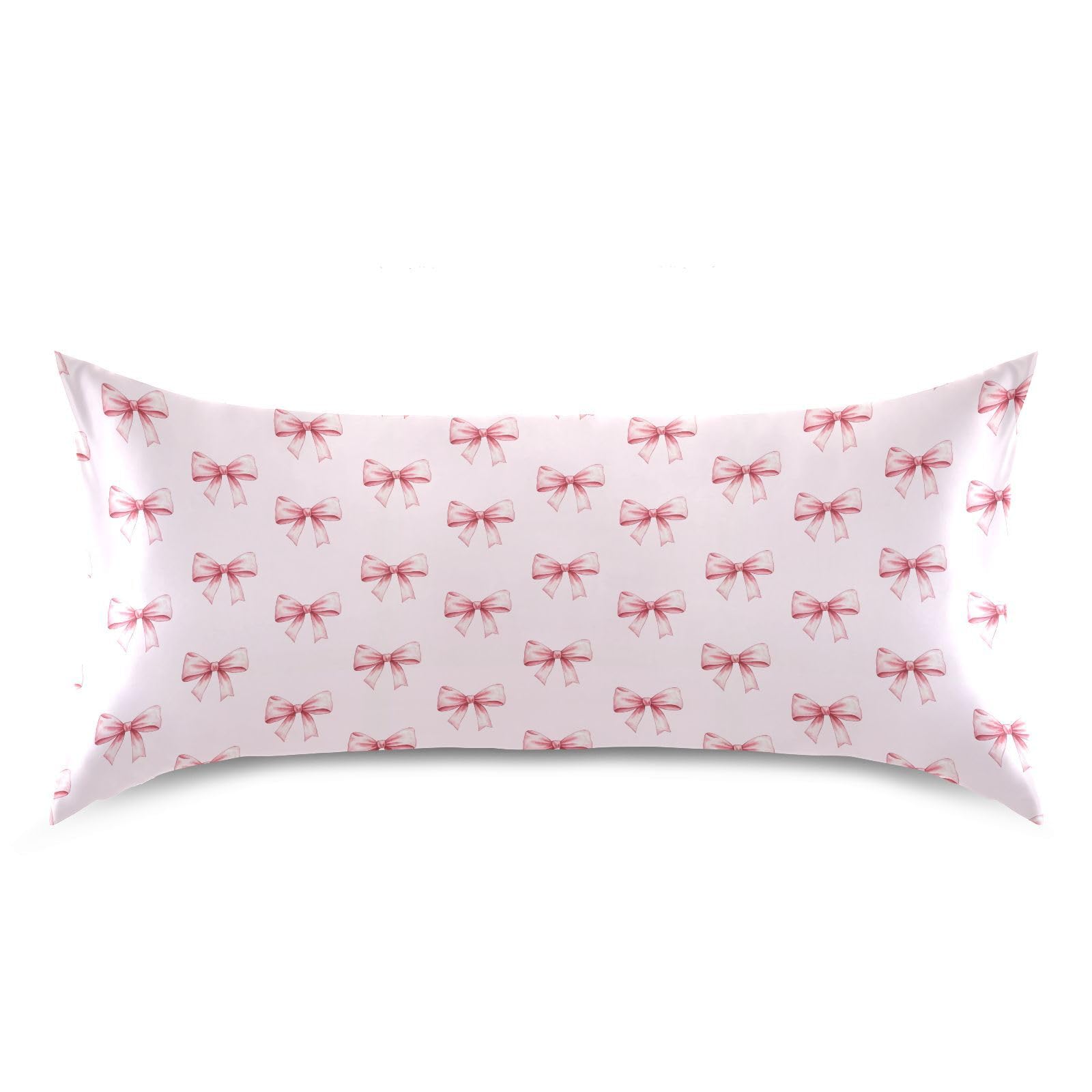 Shark Pink Print Pillow Covers Silk Pillowcase for Hair and Skin Soft and Smooth Cooling Satin Pillowcase Standard Size Pillow Case for Hot Sleepers, Night Sweats Women Bed (20x26 Inch)