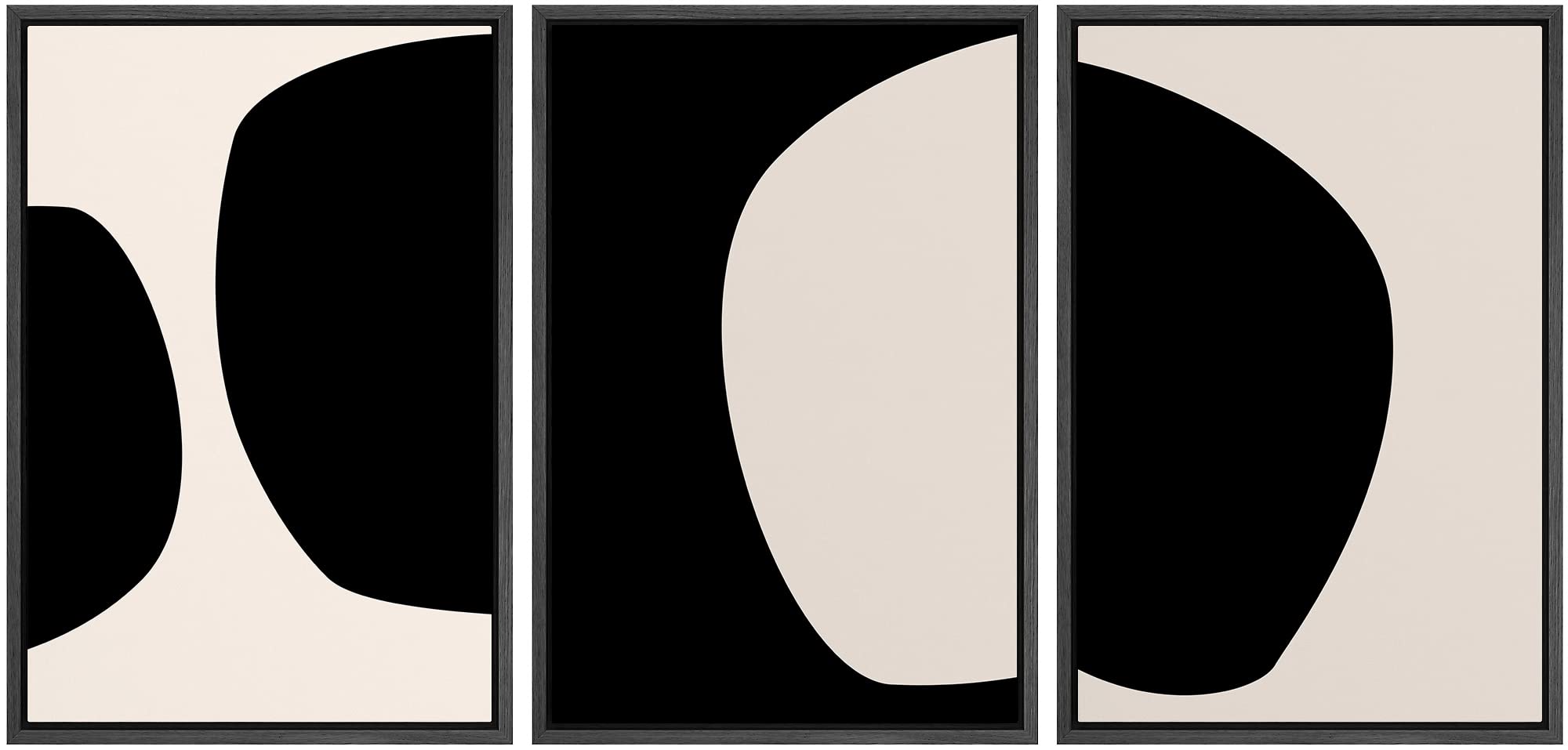 SIGNLEADER Framed Canvas Print Wall Art Set Soft Abstract Beige and Taupe Minimalist Texture Illustrations Boho Decorative for Living Room, Bedroom, Office - 16"x24"x3 NATURAL