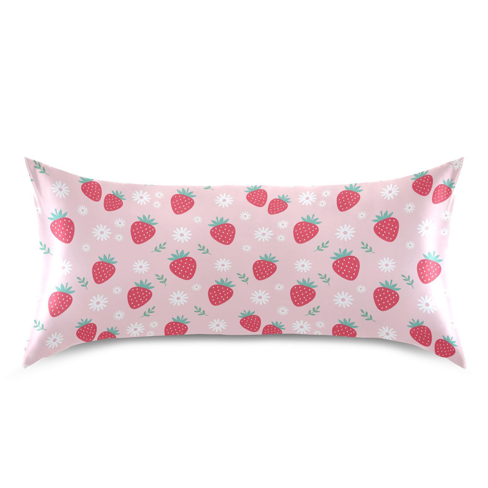 Shark Pink Print Pillow Covers Silk Pillowcase for Hair and Skin Soft and Smooth Cooling Satin Pillowcase Standard Size Pillow Case for Hot Sleepers, Night Sweats Women Bed (20x26 Inch)