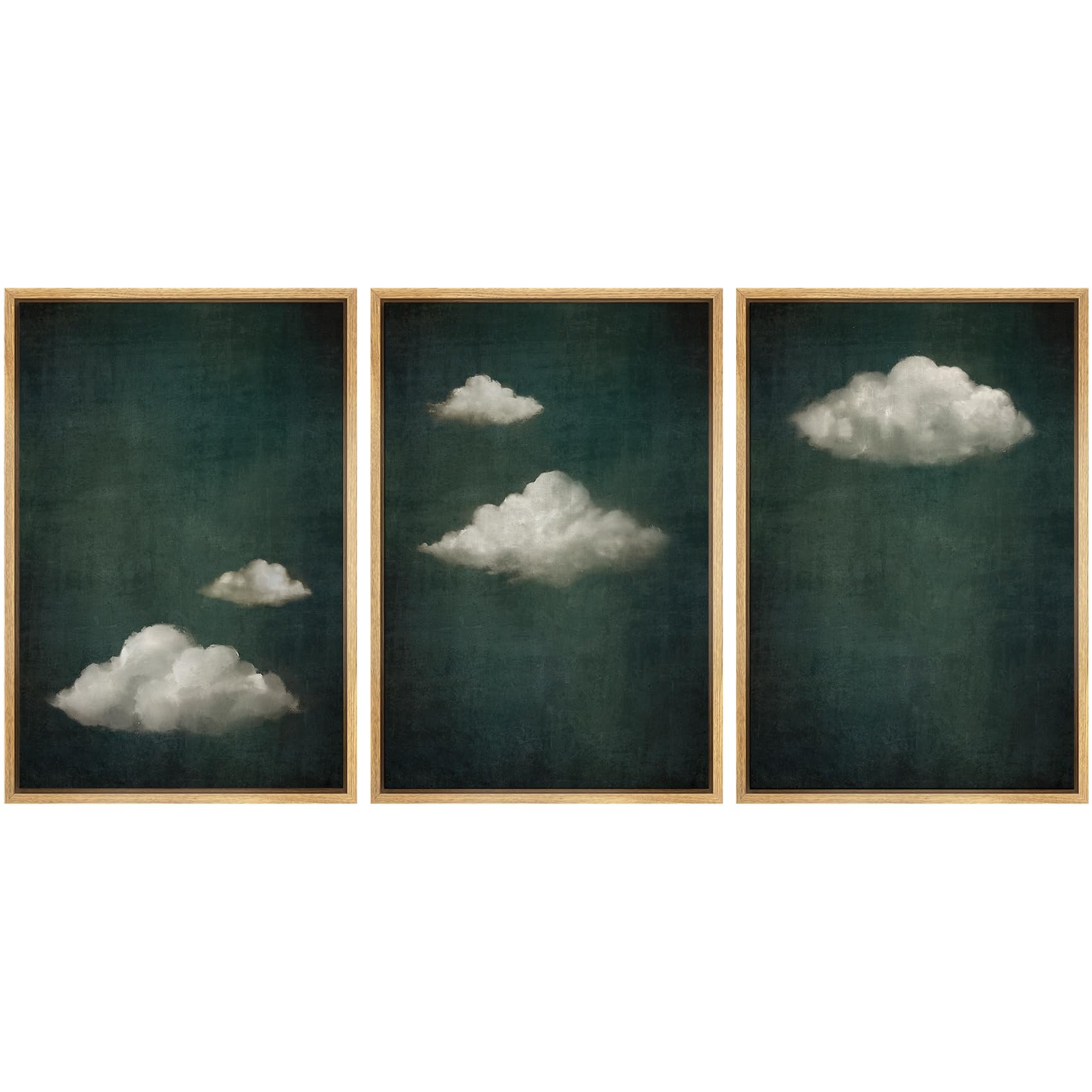 SIGNLEADER Framed Canvas Print Wall Art Set Soft Abstract Beige and Taupe Minimalist Texture Illustrations Boho Decorative for Living Room, Bedroom, Office - 16"x24"x3 NATURAL