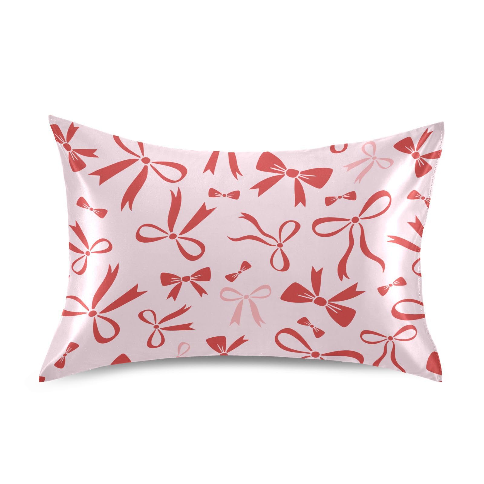 Shark Pink Print Pillow Covers Silk Pillowcase for Hair and Skin Soft and Smooth Cooling Satin Pillowcase Standard Size Pillow Case for Hot Sleepers, Night Sweats Women Bed (20x26 Inch)
