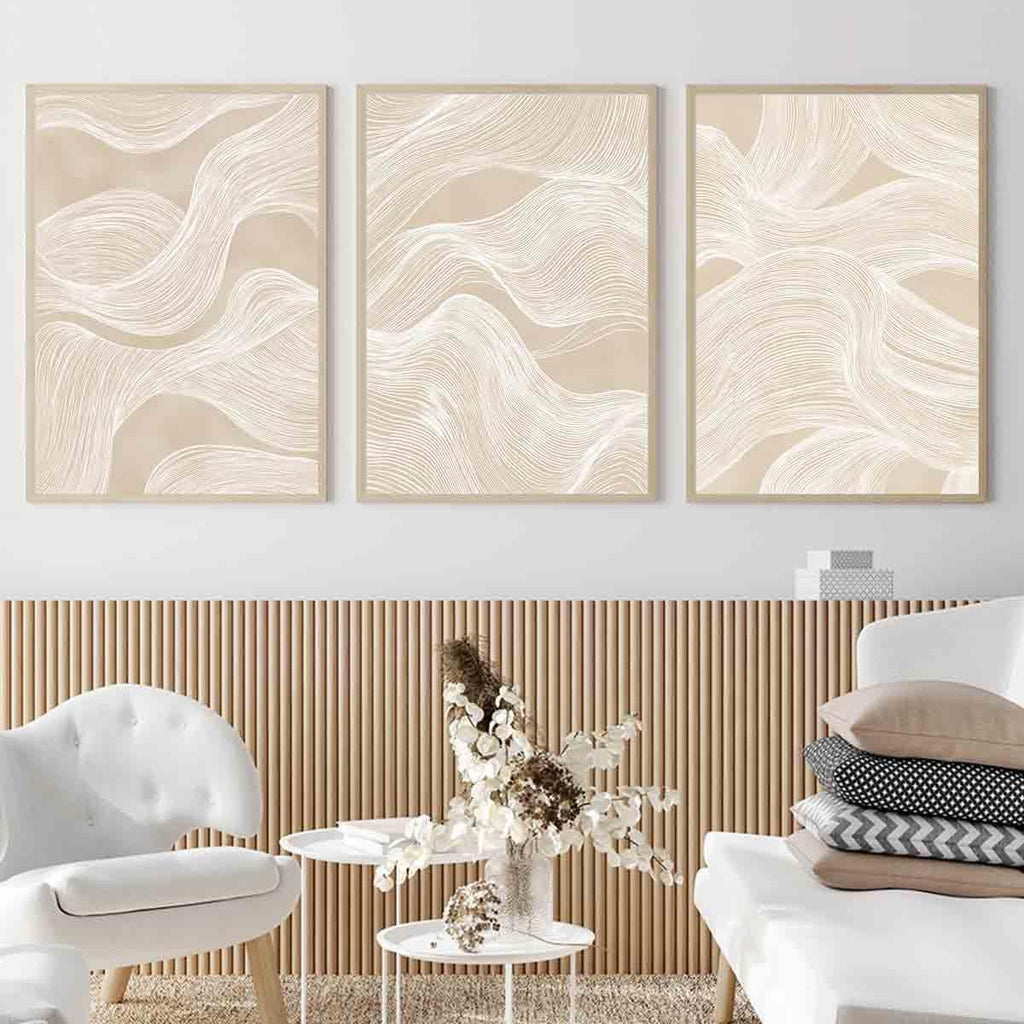 Abstract Beige Wall Art Mid Century Modern Prints Boho Line Wall Art Neutral Minimalist Picture Minimalist Boho Canvas Beige And White Picture Modern Abstract Living Room Decor 16x24inch No Frame