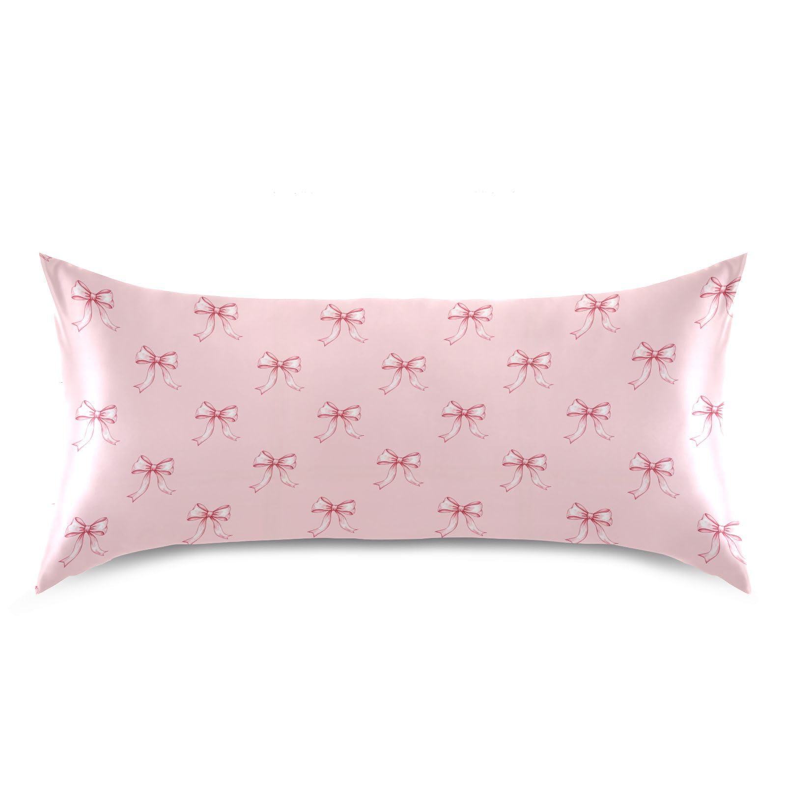 Shark Pink Print Pillow Covers Silk Pillowcase for Hair and Skin Soft and Smooth Cooling Satin Pillowcase Standard Size Pillow Case for Hot Sleepers, Night Sweats Women Bed (20x26 Inch)