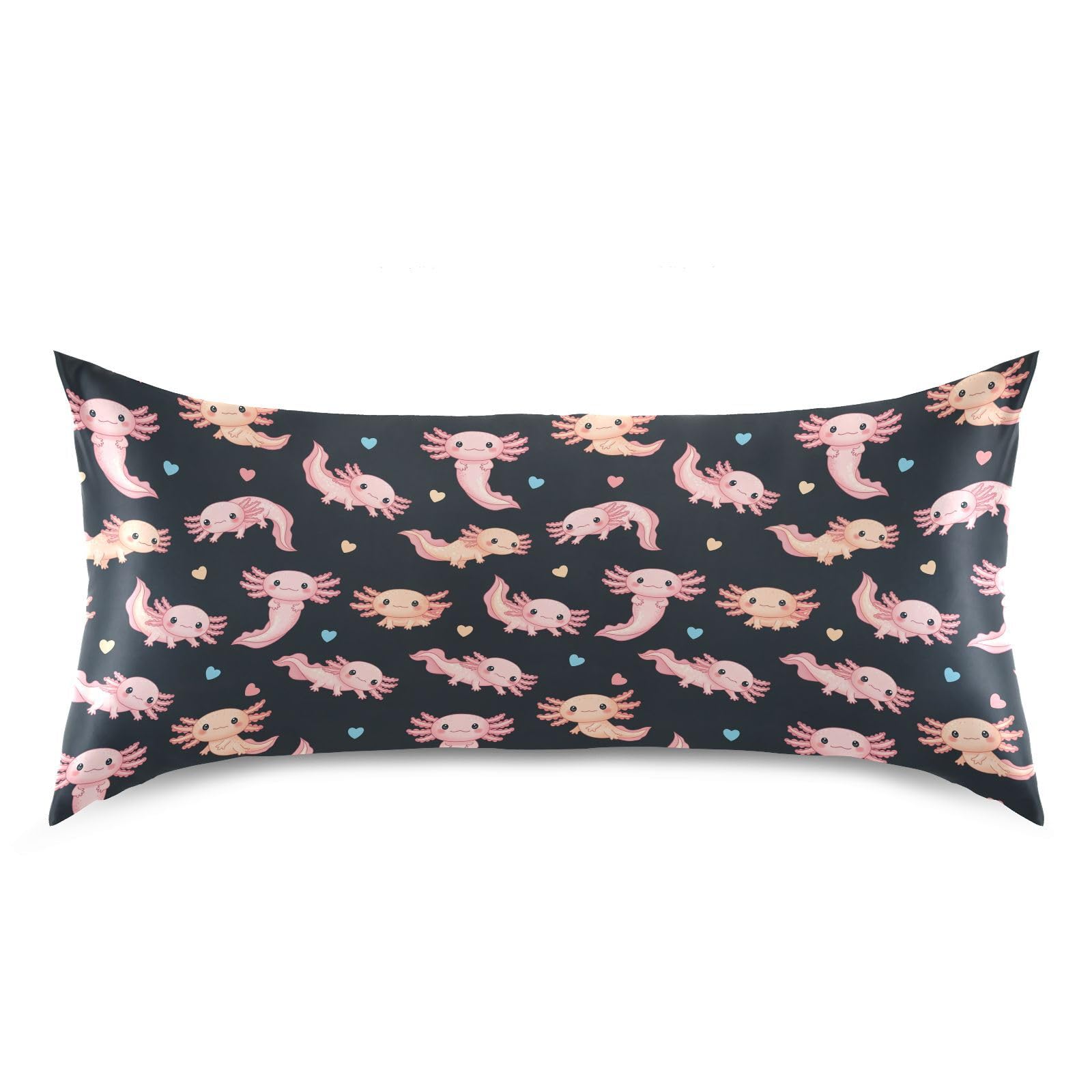 Shark Pink Print Pillow Covers Silk Pillowcase for Hair and Skin Soft and Smooth Cooling Satin Pillowcase Standard Size Pillow Case for Hot Sleepers, Night Sweats Women Bed (20x26 Inch)