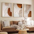 Abstract Beige Wall Art Mid Century Modern Prints Boho Line Wall Art Neutral Minimalist Picture Minimalist Boho Canvas Beige And White Picture Modern Abstract Living Room Decor 16x24inch No Frame