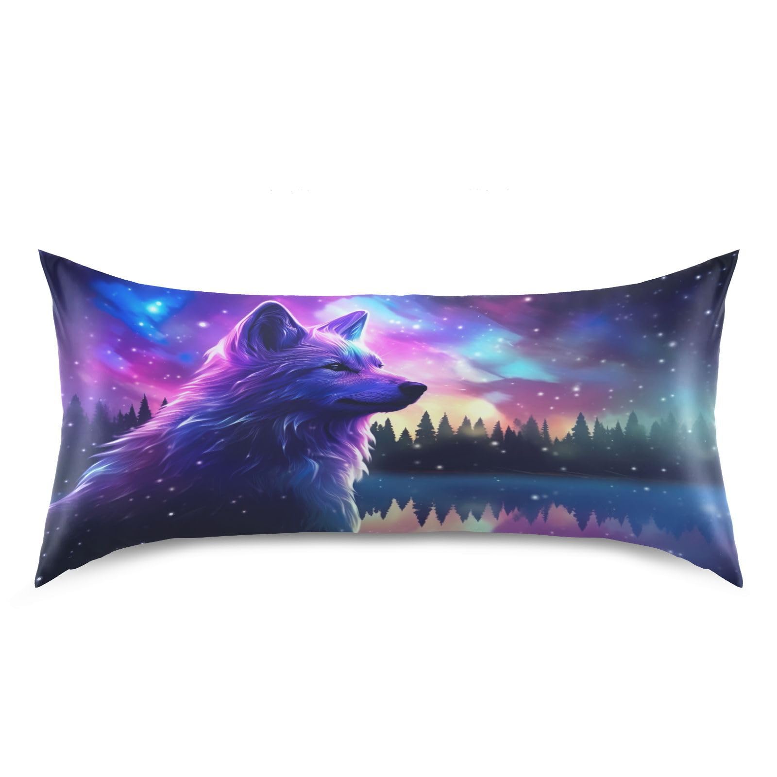 White Sharks Silhouettes Pillow Covers Silk Pillowcase for Hair and Skin with Envelope Closure Satin Pillowcase Standard Size Pillow Case for Bedroom Bed Sleeping Women (20x26 Inch)