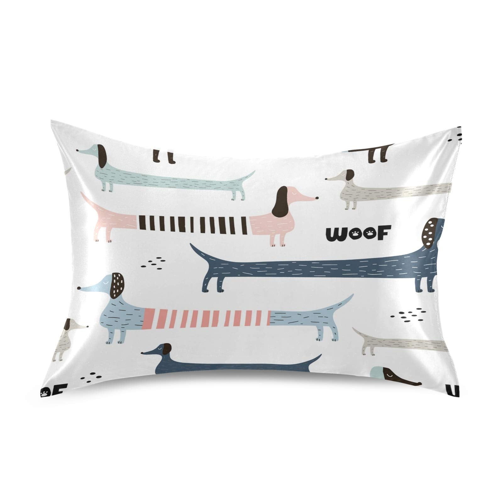 Pink Ribbon Bow Satin Pillowcase for Hair and Skin Silk Pillowcase - Satin Pillow Covers with Envelope Closure, Standard Size(20x26 inches)