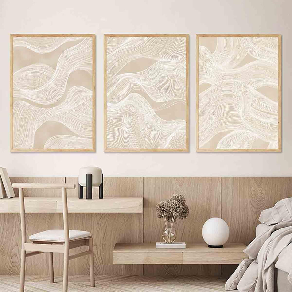 Abstract Beige Wall Art Mid Century Modern Prints Boho Line Wall Art Neutral Minimalist Picture Minimalist Boho Canvas Beige And White Picture Modern Abstract Living Room Decor 16x24inch No Frame