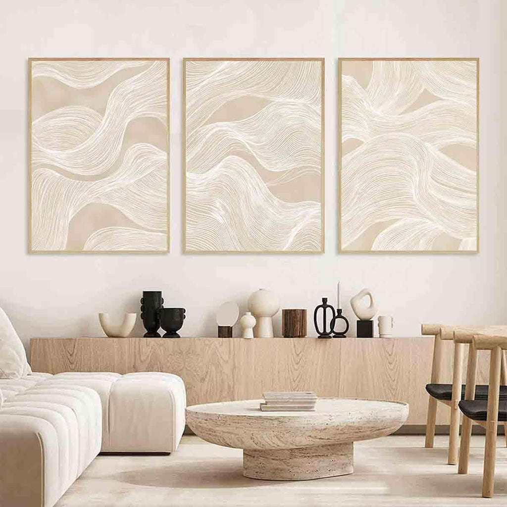 Abstract Beige Wall Art Mid Century Modern Prints Boho Line Wall Art Neutral Minimalist Picture Minimalist Boho Canvas Beige And White Picture Modern Abstract Living Room Decor 16x24inch No Frame