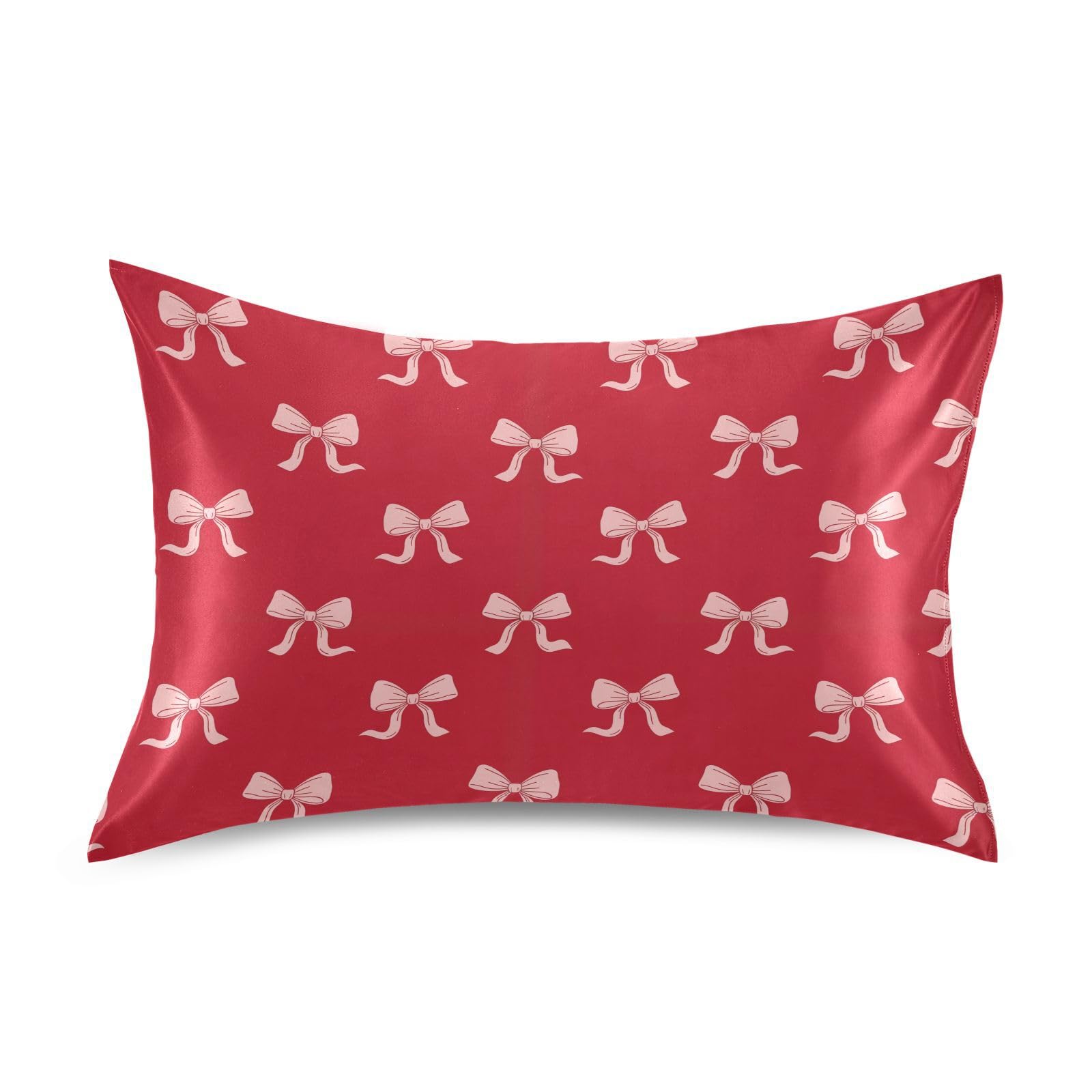 Shark Pink Print Pillow Covers Silk Pillowcase for Hair and Skin Soft and Smooth Cooling Satin Pillowcase Standard Size Pillow Case for Hot Sleepers, Night Sweats Women Bed (20x26 Inch)