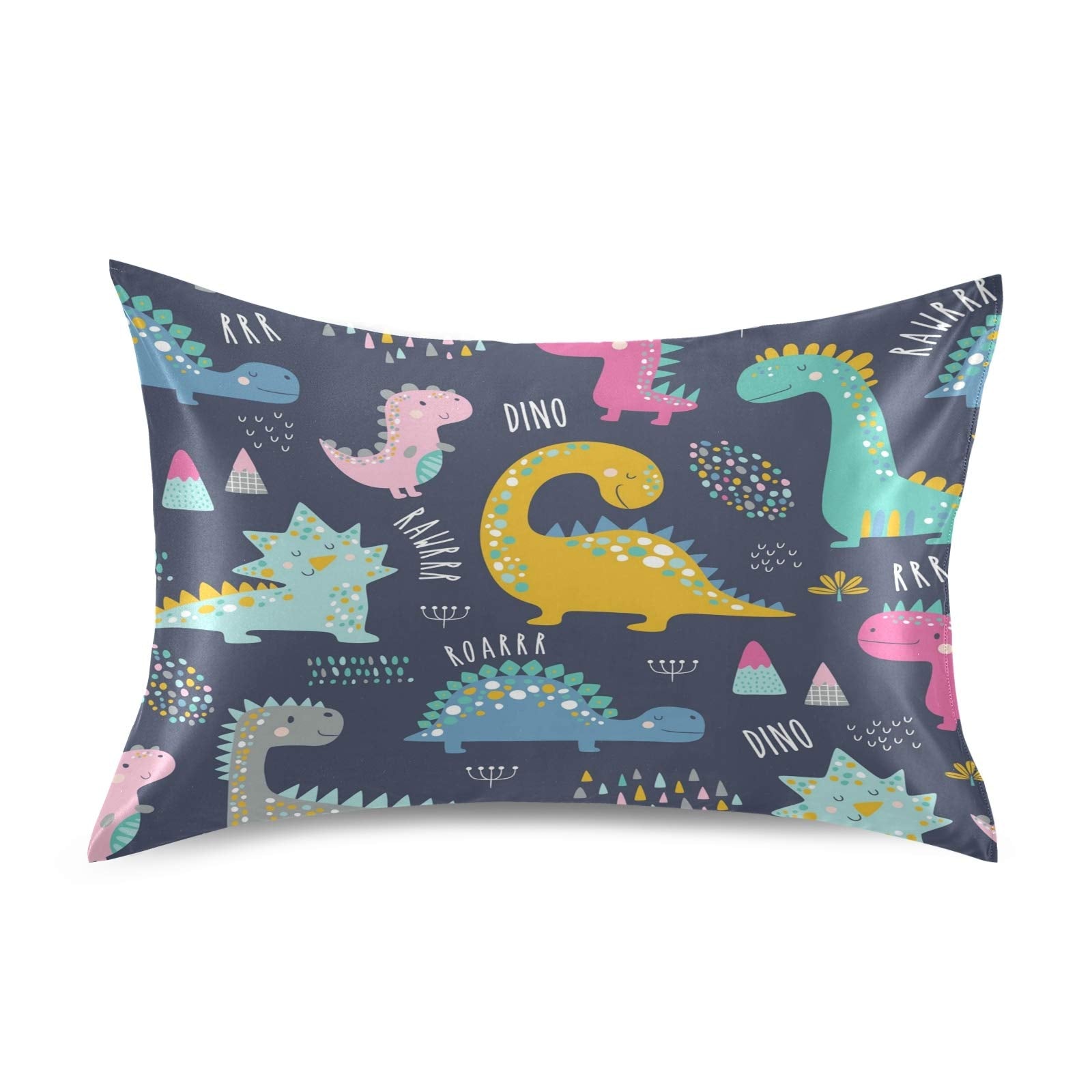 Pink Ribbon Bow Satin Pillowcase for Hair and Skin Silk Pillowcase - Satin Pillow Covers with Envelope Closure, Standard Size(20x26 inches)