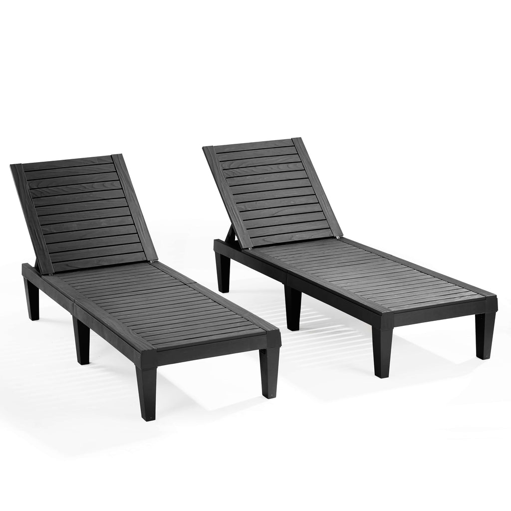 Nestl Patio Chairs - Grey Chaise Lounge Chair Outdoor, 5-Position Adjustable Sun Tanning Chair, Waterproof Pool Lounge Chairs, Reclining Lawn Chair, Lightweight Outdoor Lounge Chairs
