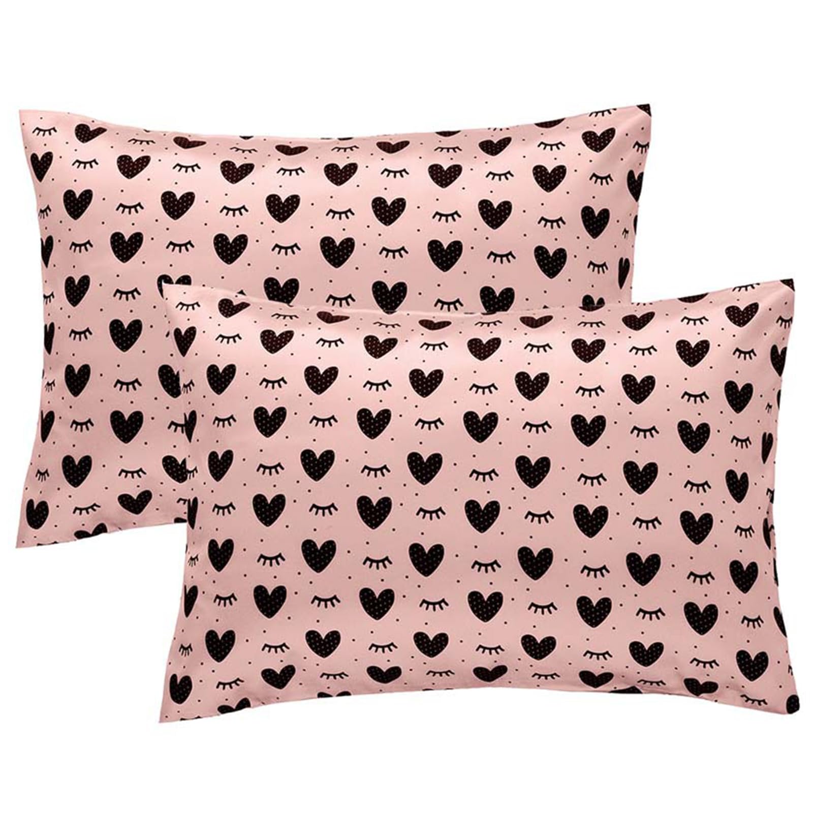 Winmany 2 Pack Toddler Pillow Cases Baby Silk Satin Pillowcases 49 x 36cm Cot Bed Envelope Pillow Cover Kids Soft Travel Pillow Pair Cases for Boys Girls Machine Washable (Grey Cloud Moon)