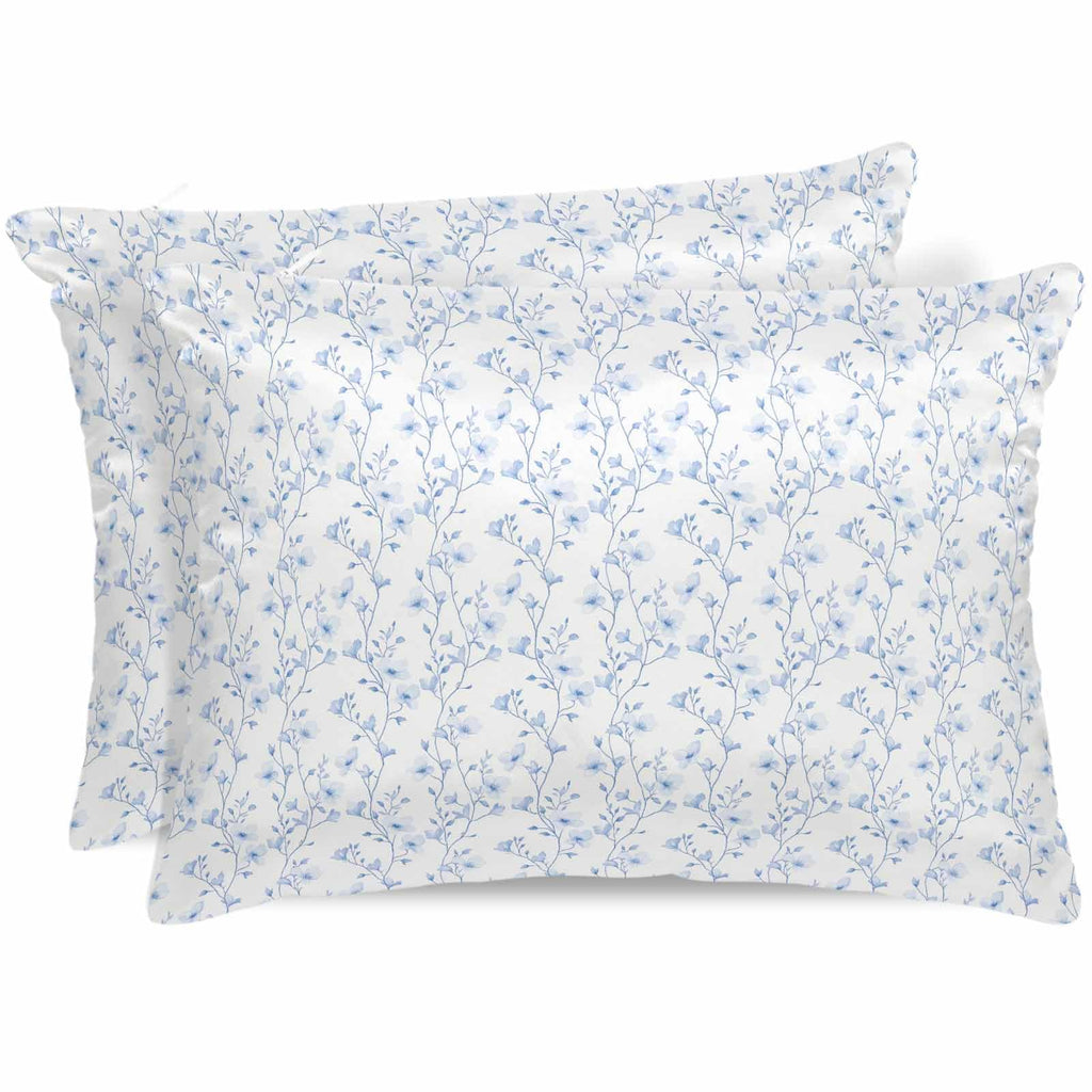 Satin Pillowcase for Hair and Skin Standard Size 2 Pack Pink Floral Satin Pillow Case Soft Breathable Smooth Cooling Silk Flower Tree Branch Pillowcases with Hidden Zipper Throw Pillow Covers 20x26