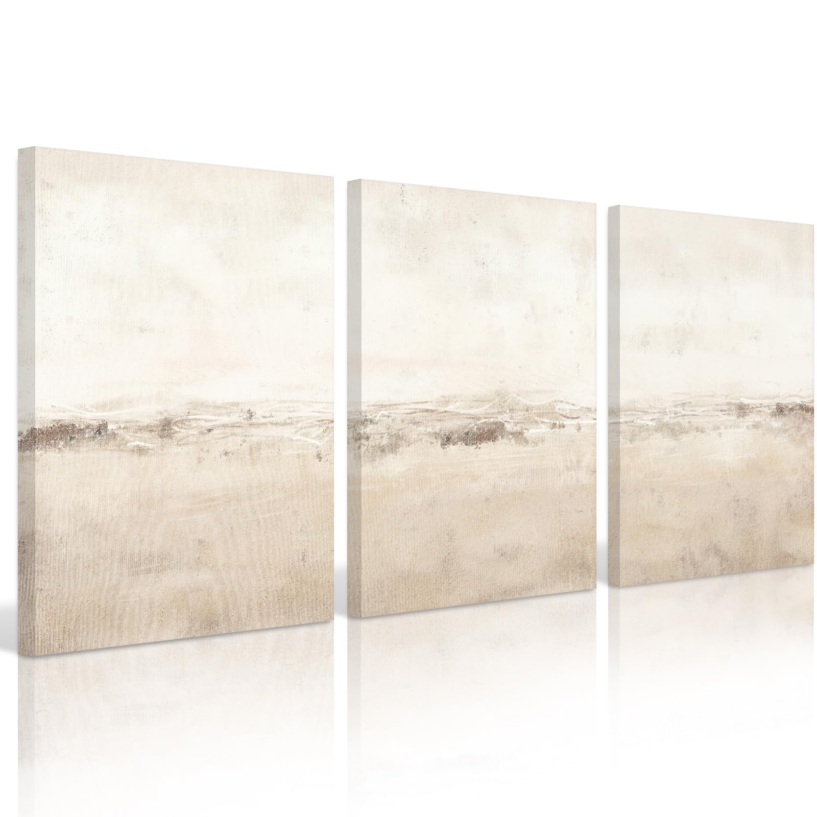 Beige Abstract Wall Art Pictures Set of 3 Boho Modern Canvas Wall Decor Neutral Line Wall Art Minimalist Art Abstract Beige Prints Painting Modern Artwork for Living Room Bedroom 16x24 Inch UNFRAMED