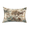 Emelivor Monkey Palms Beige Pattern Satin Pillowcase for Hair and Skin Silk Pillowcase Pillow Case with Envelope Closure Throw Pillow Cover for Sofa Hotel Home Couch Decor - Queen, 20x30in