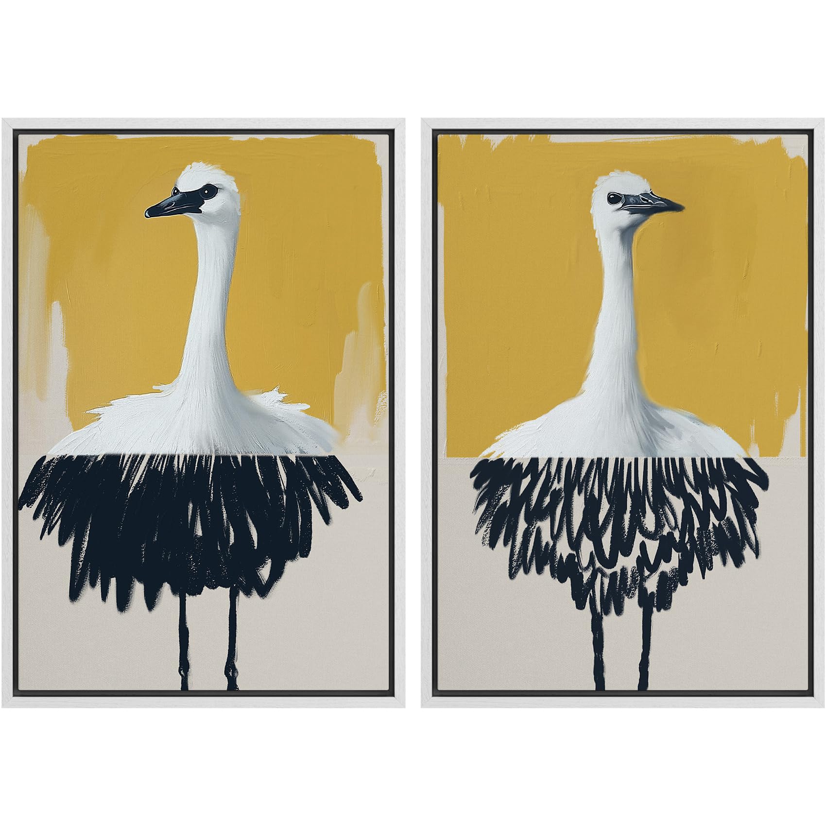 SIGNWIN Framed Canvas Print Wall Art Abstract Wave Pattern Modern Art Minimalist Neutral Decor for Living Room, Bedroom, Office - 24"x36"x2 Natural