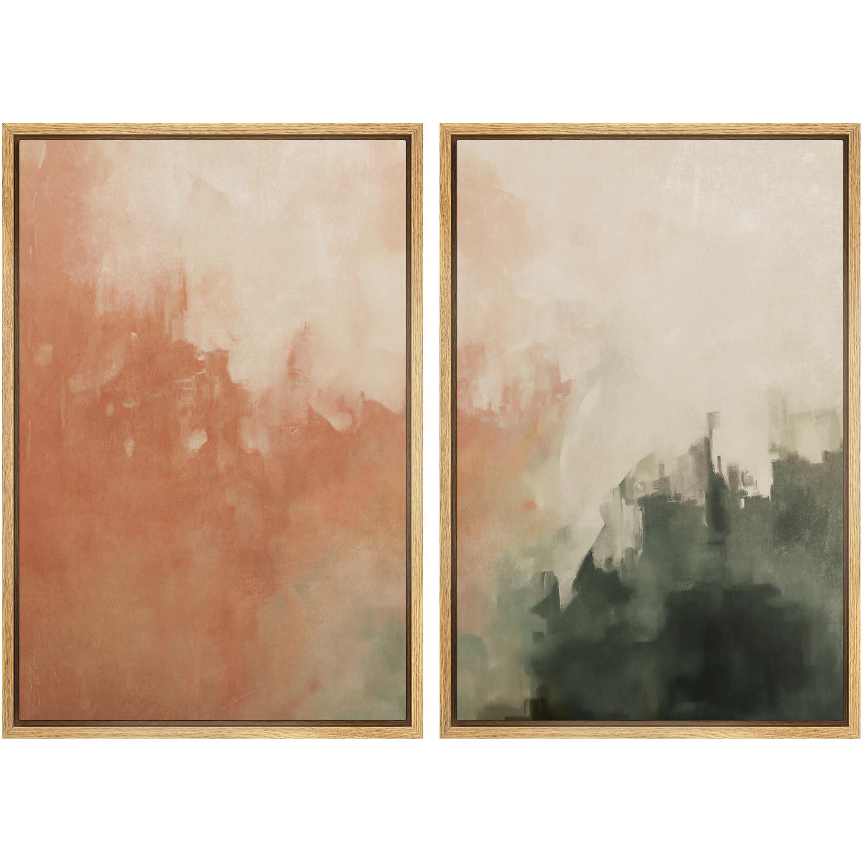 SIGNWIN Framed Canvas Print Wall Art Abstract Wave Pattern Modern Art Minimalist Neutral Decor for Living Room, Bedroom, Office - 24"x36"x2 Natural