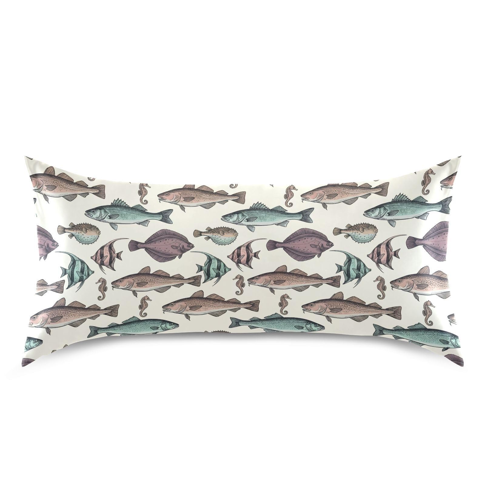 Shark Pink Print Pillow Covers Silk Pillowcase for Hair and Skin Soft and Smooth Cooling Satin Pillowcase Standard Size Pillow Case for Hot Sleepers, Night Sweats Women Bed (20x26 Inch)