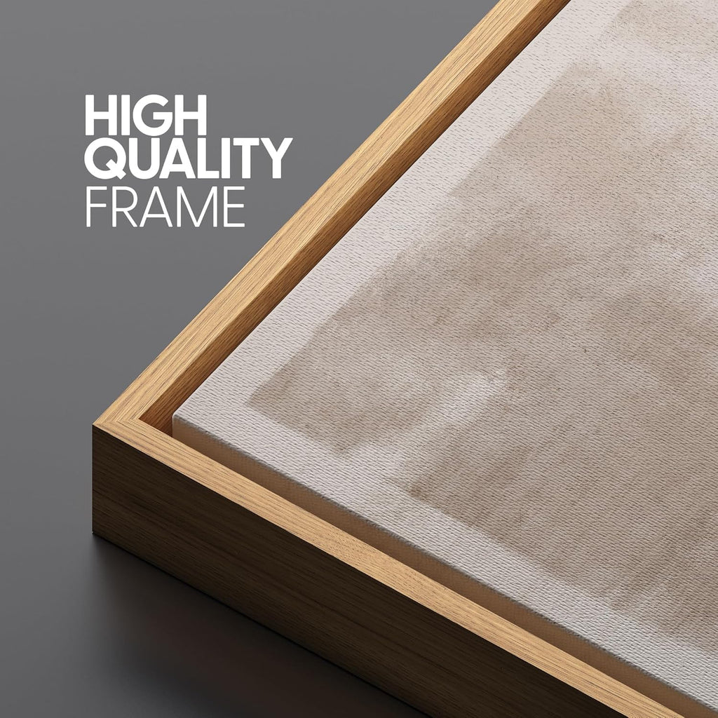 SIGNLEADER Framed Canvas Print Wall Art Set Soft Abstract Beige and Taupe Minimalist Texture Illustrations Boho Decorative for Living Room, Bedroom, Office - 16"x24"x3 NATURAL