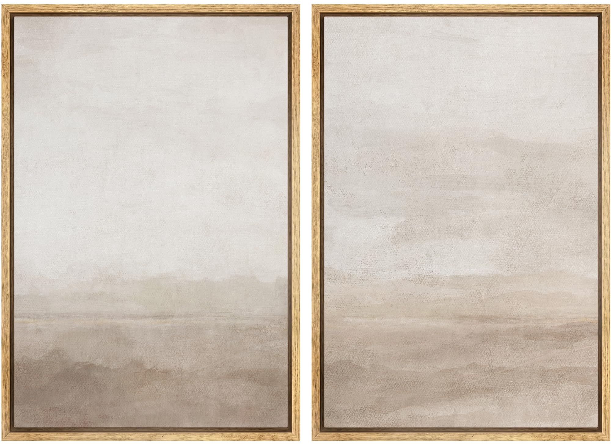 SIGNWIN Framed Canvas Print Wall Art Abstract Wave Pattern Modern Art Minimalist Neutral Decor for Living Room, Bedroom, Office - 24"x36"x2 Natural