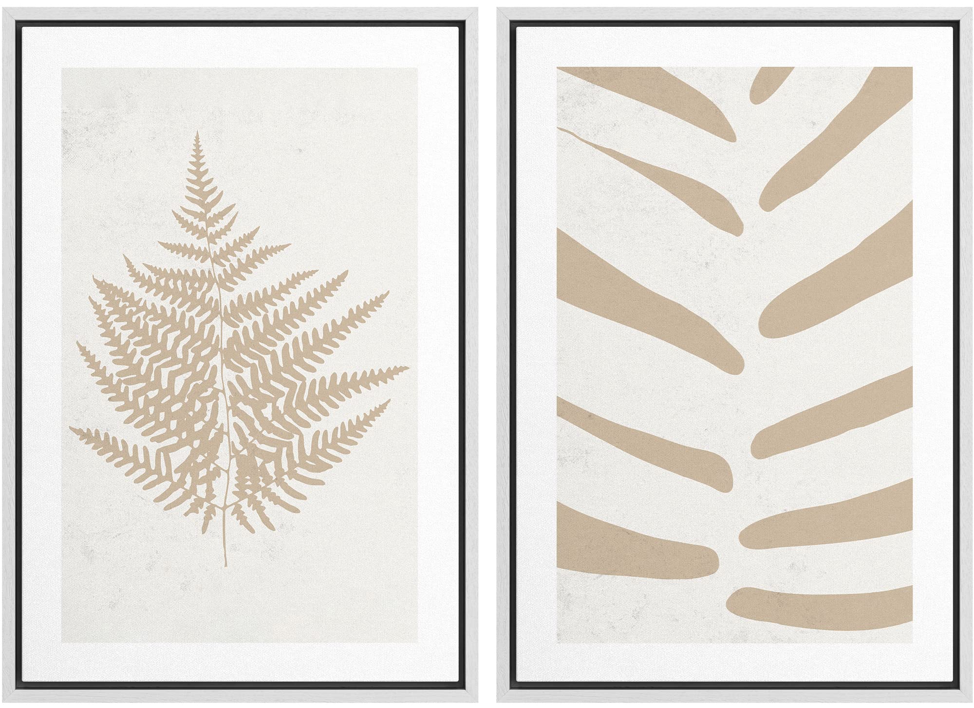 SIGNWIN Framed Canvas Print Wall Art Abstract Wave Pattern Modern Art Minimalist Neutral Decor for Living Room, Bedroom, Office - 24"x36"x2 Natural