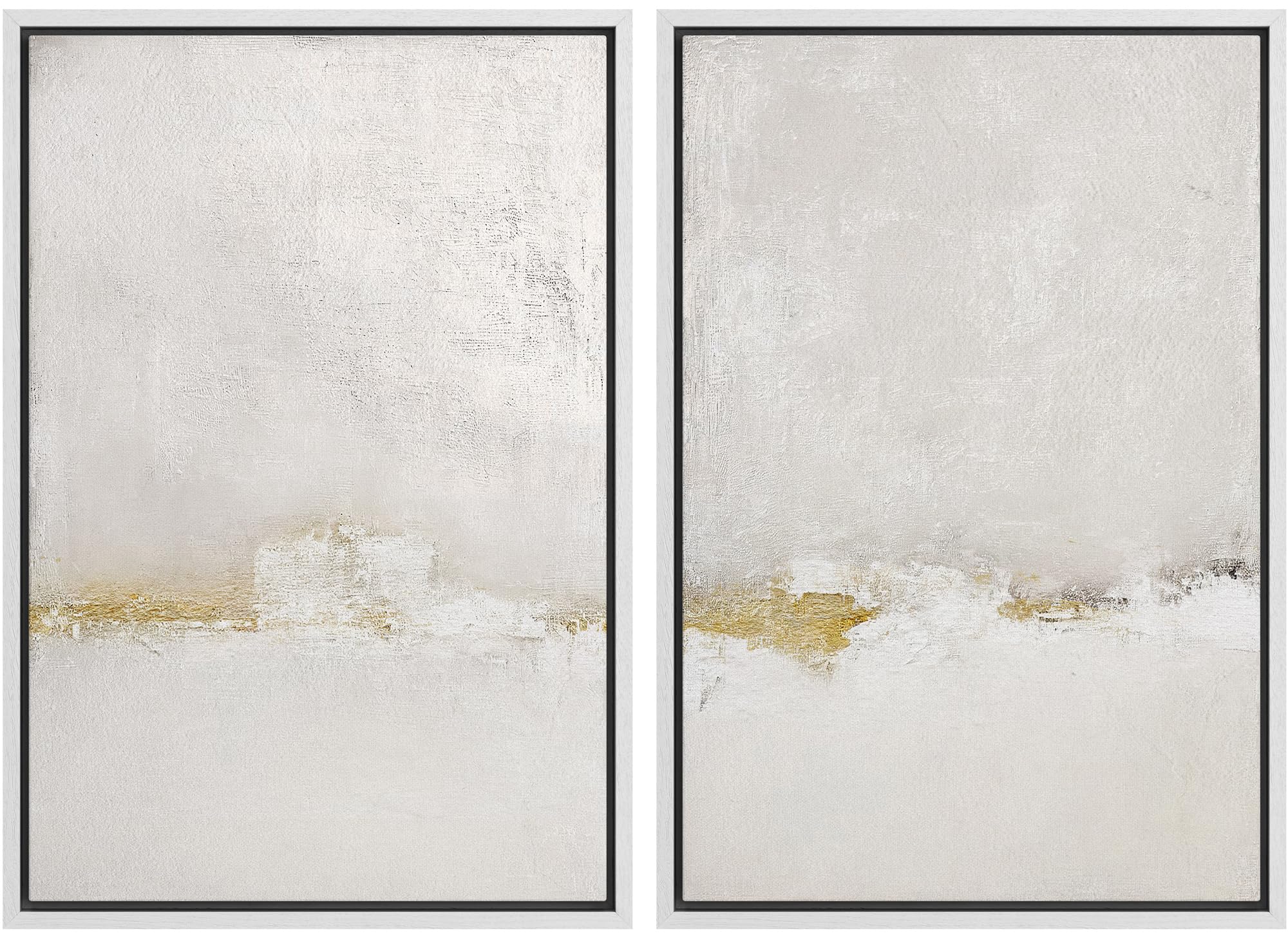 SIGNWIN Framed Canvas Print Wall Art Abstract Wave Pattern Modern Art Minimalist Neutral Decor for Living Room, Bedroom, Office - 24"x36"x2 Natural