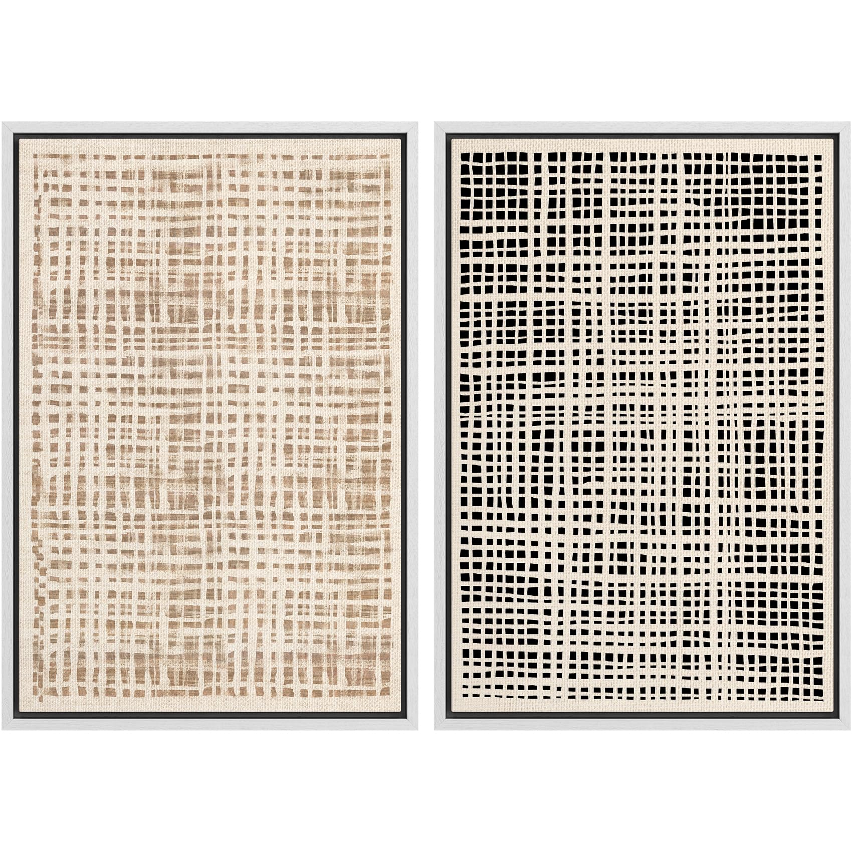 SIGNWIN Framed Canvas Print Wall Art Abstract Wave Pattern Modern Art Minimalist Neutral Decor for Living Room, Bedroom, Office - 24"x36"x2 Natural