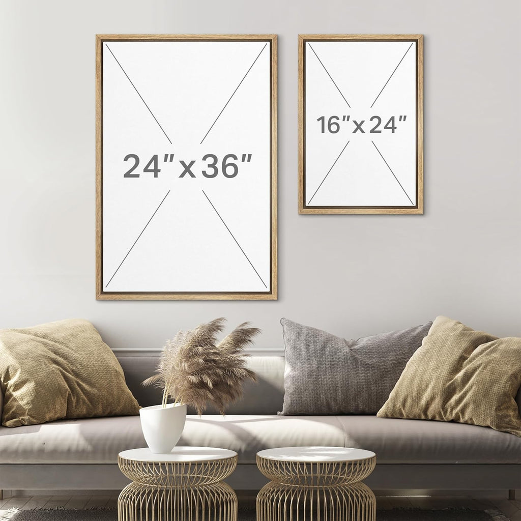 SIGNLEADER Framed Canvas Print Wall Art Set Soft Abstract Beige and Taupe Minimalist Texture Illustrations Boho Decorative for Living Room, Bedroom, Office - 16"x24"x3 NATURAL