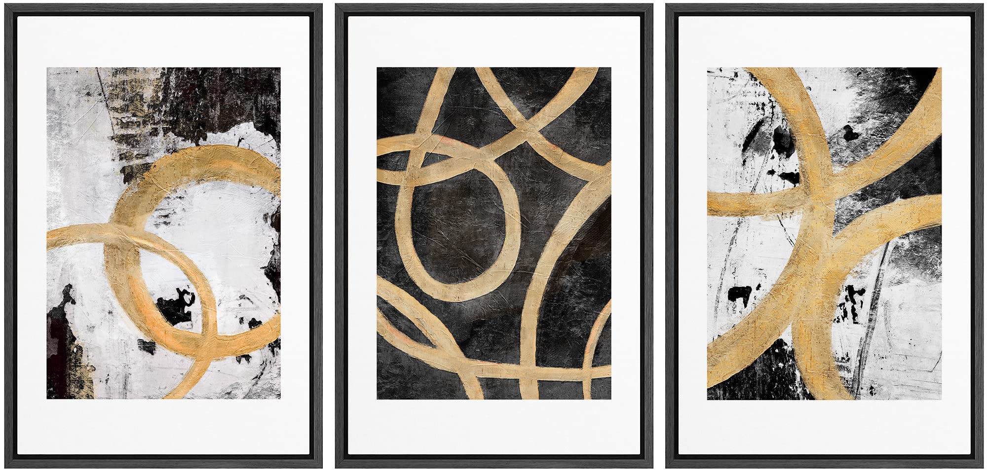 SIGNLEADER Framed Canvas Print Wall Art Set Soft Abstract Beige and Taupe Minimalist Texture Illustrations Boho Decorative for Living Room, Bedroom, Office - 16"x24"x3 NATURAL
