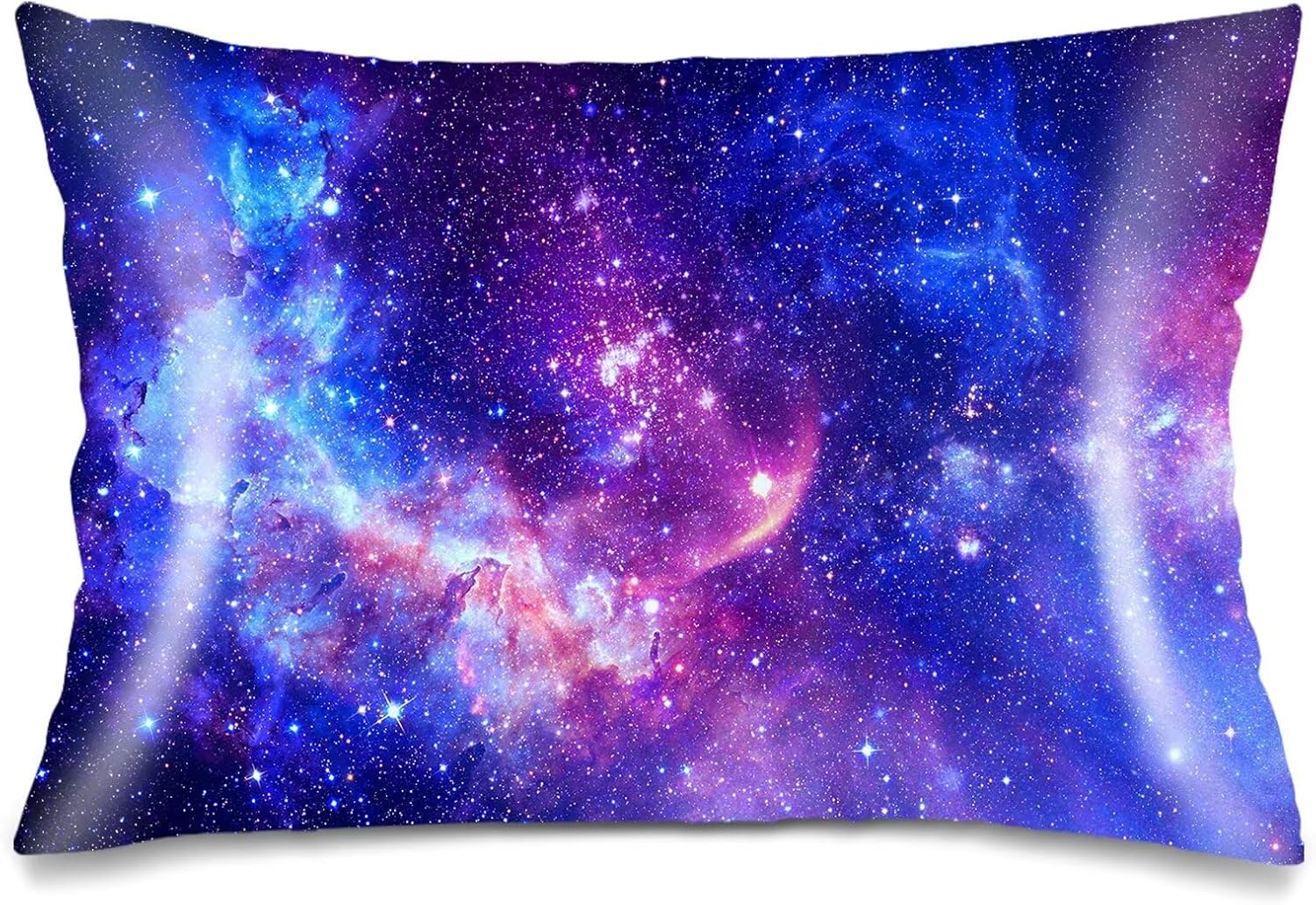 Silk Satin Pillowcase for Hair and Skin,Galaxy Throw Pillow Cover Queen Size Pillowcases Envelope Closure,Outer Space Nebula Universe Star Night Starry Sky Soft Bed Cushion Covers for Women,20"x30"
