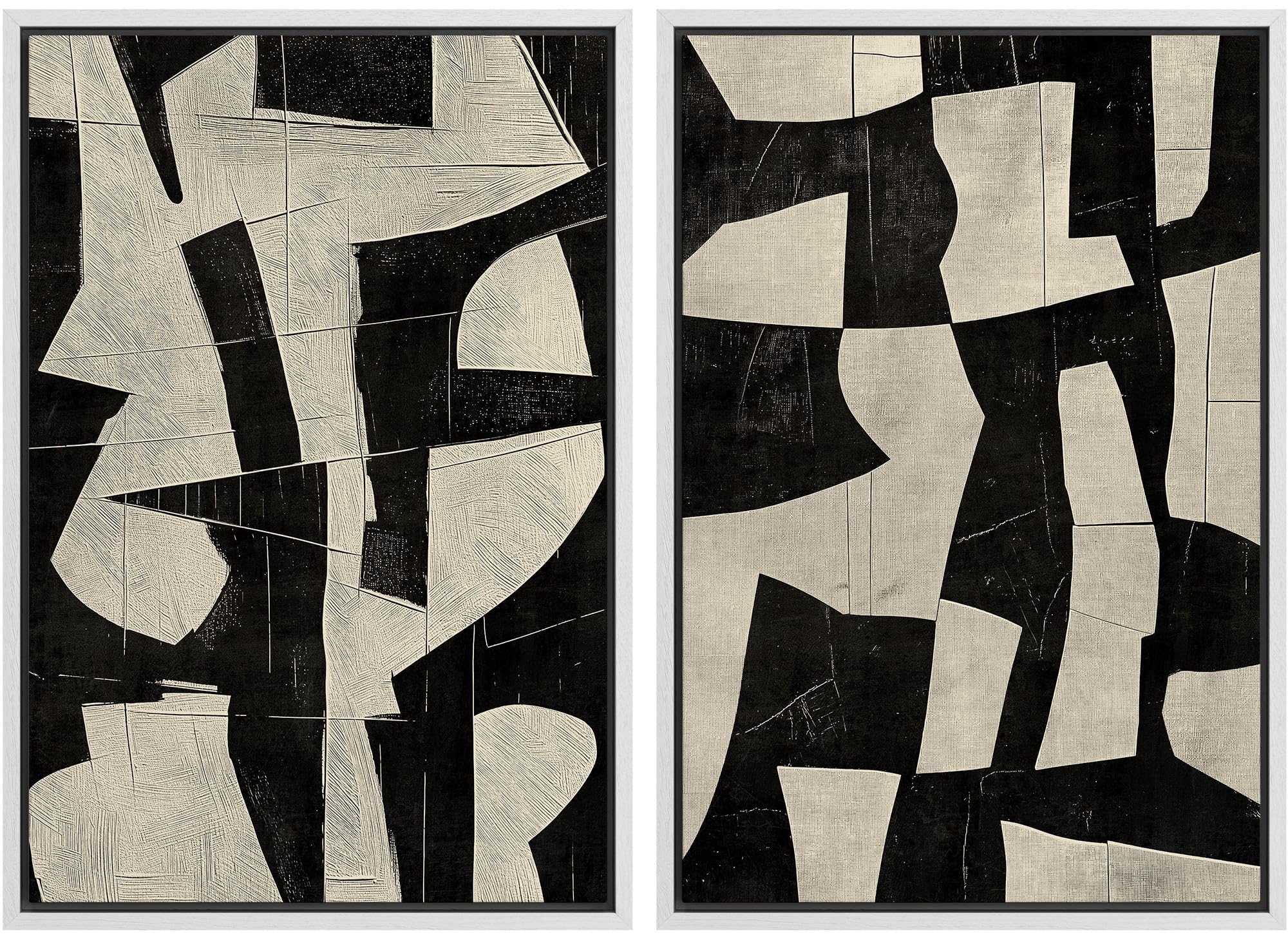 SIGNWIN Framed Canvas Print Wall Art Abstract Wave Pattern Modern Art Minimalist Neutral Decor for Living Room, Bedroom, Office - 24"x36"x2 Natural