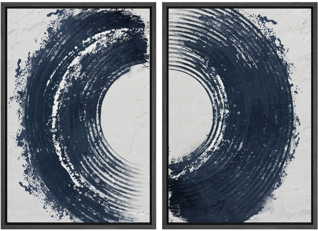 SIGNWIN Framed Canvas Print Wall Art Abstract Wave Pattern Modern Art Minimalist Neutral Decor for Living Room, Bedroom, Office - 24"x36"x2 Natural
