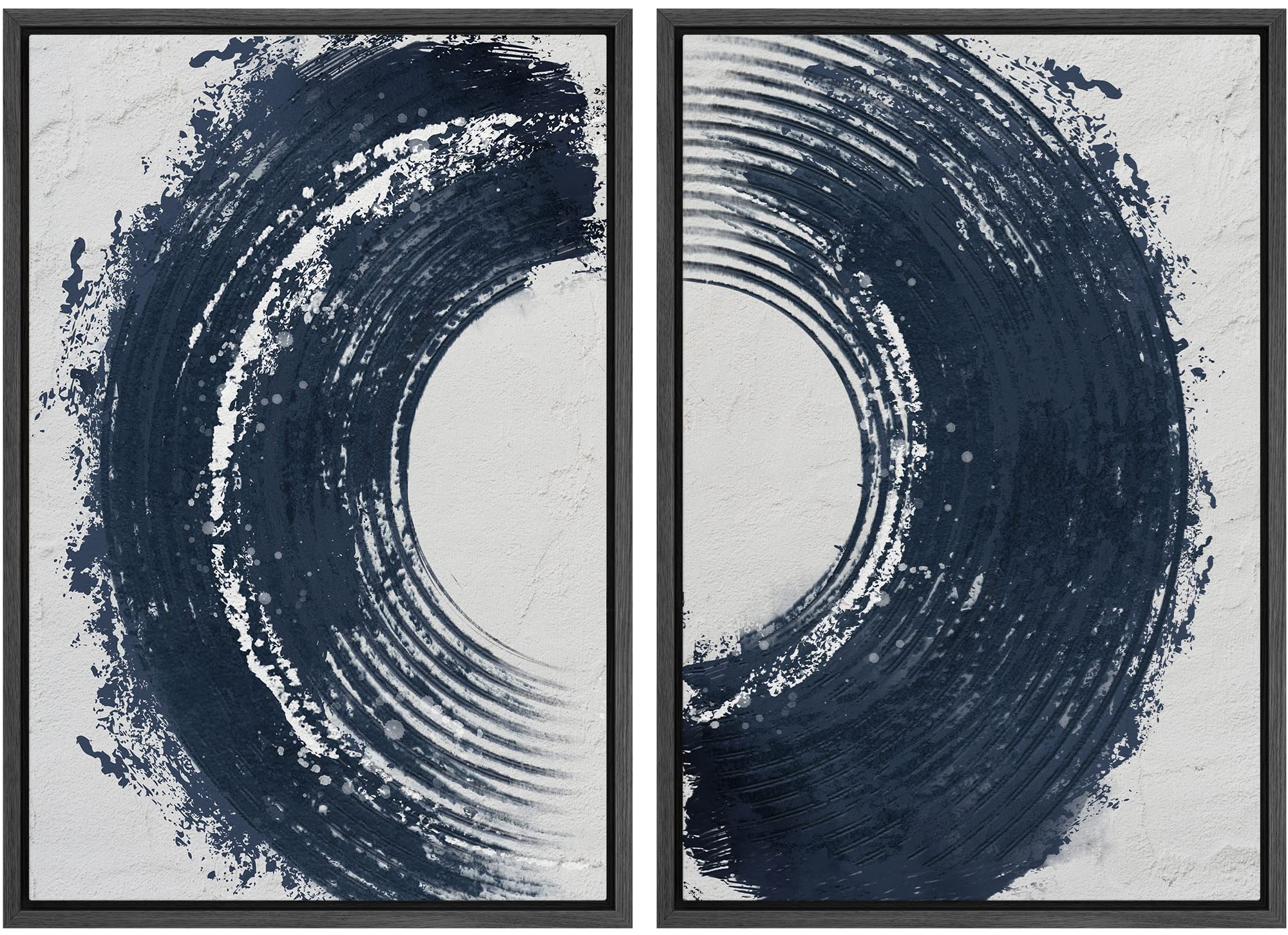 SIGNWIN Framed Canvas Print Wall Art Abstract Wave Pattern Modern Art Minimalist Neutral Decor for Living Room, Bedroom, Office - 24"x36"x2 Natural