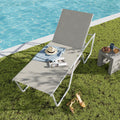 PHI VILLA 78" Oversized Outdoor Chaise Lounge Chair, 27" Extra Wide Foldable, 5-Position Adjustable, UV50+ Textilene Mesh, Rust-Proof Frame, Khaki Beige